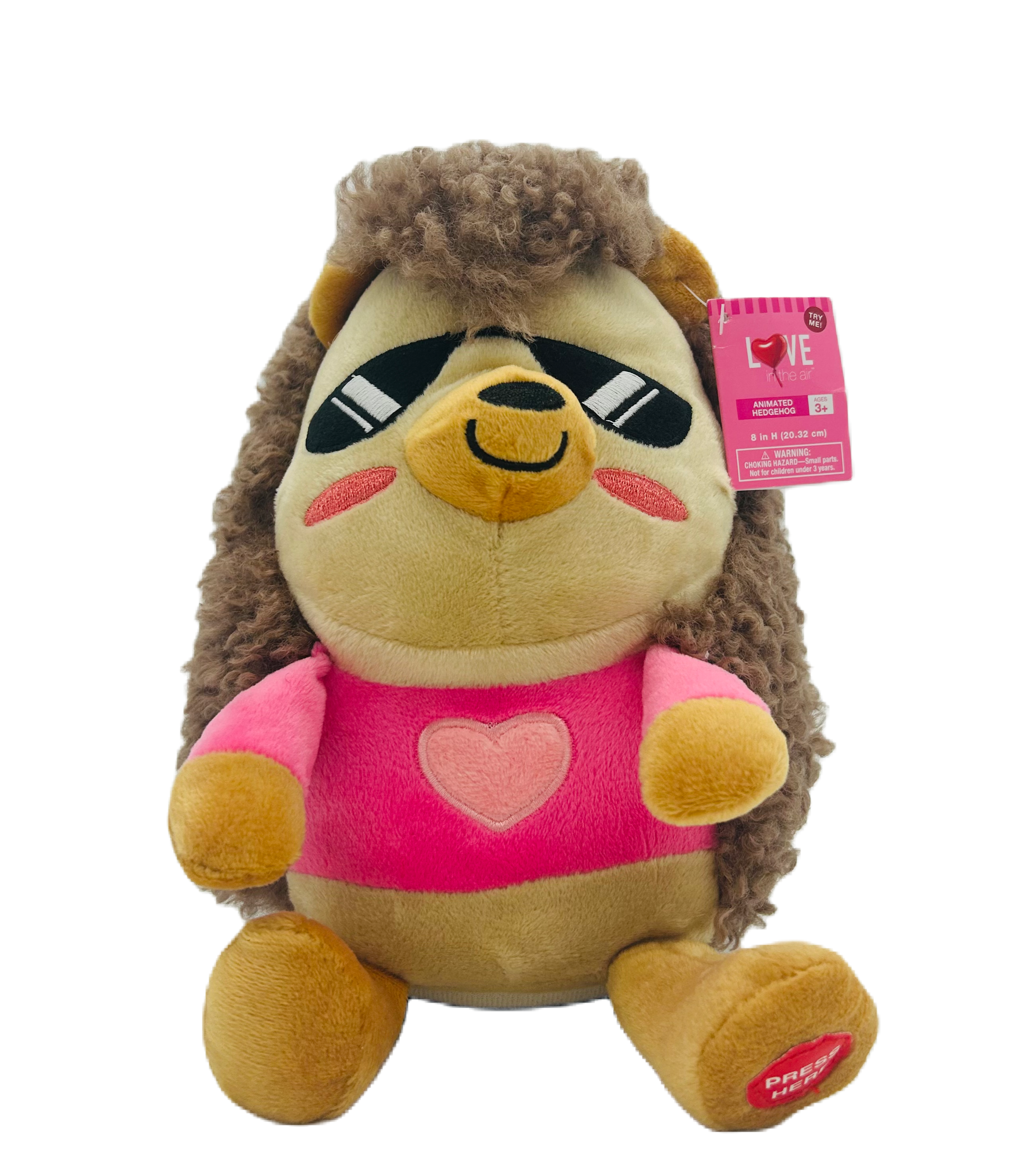 Animated Hedgehog With Pink Heart Shirt