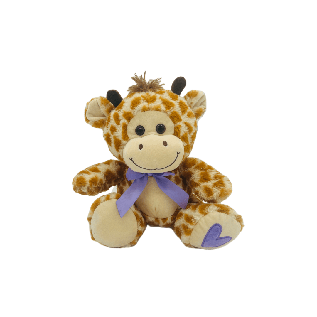 12” Giraffe Plush With Purple Heart Detail - LOW&BEHOLD