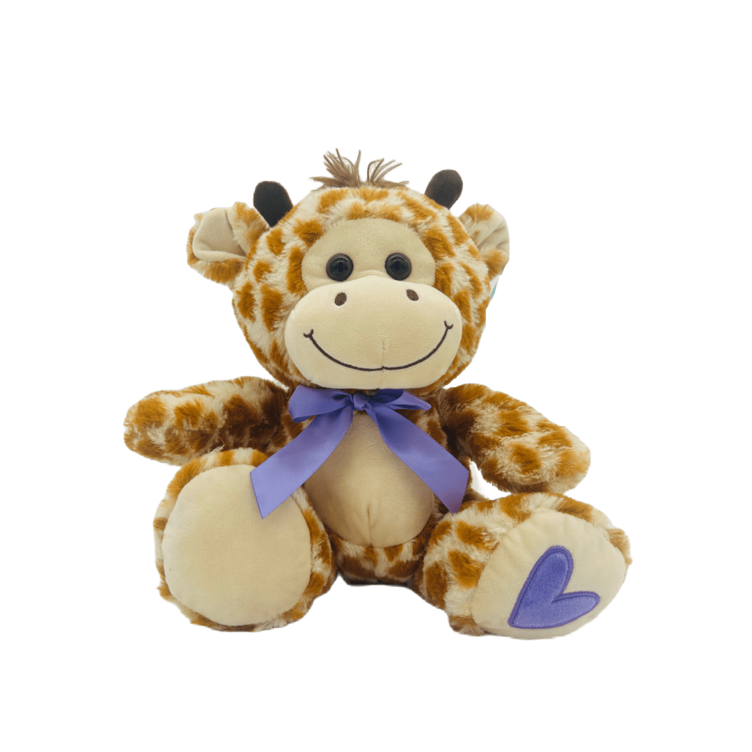 12” Giraffe Plush With Purple Heart Detail - LOW&BEHOLD