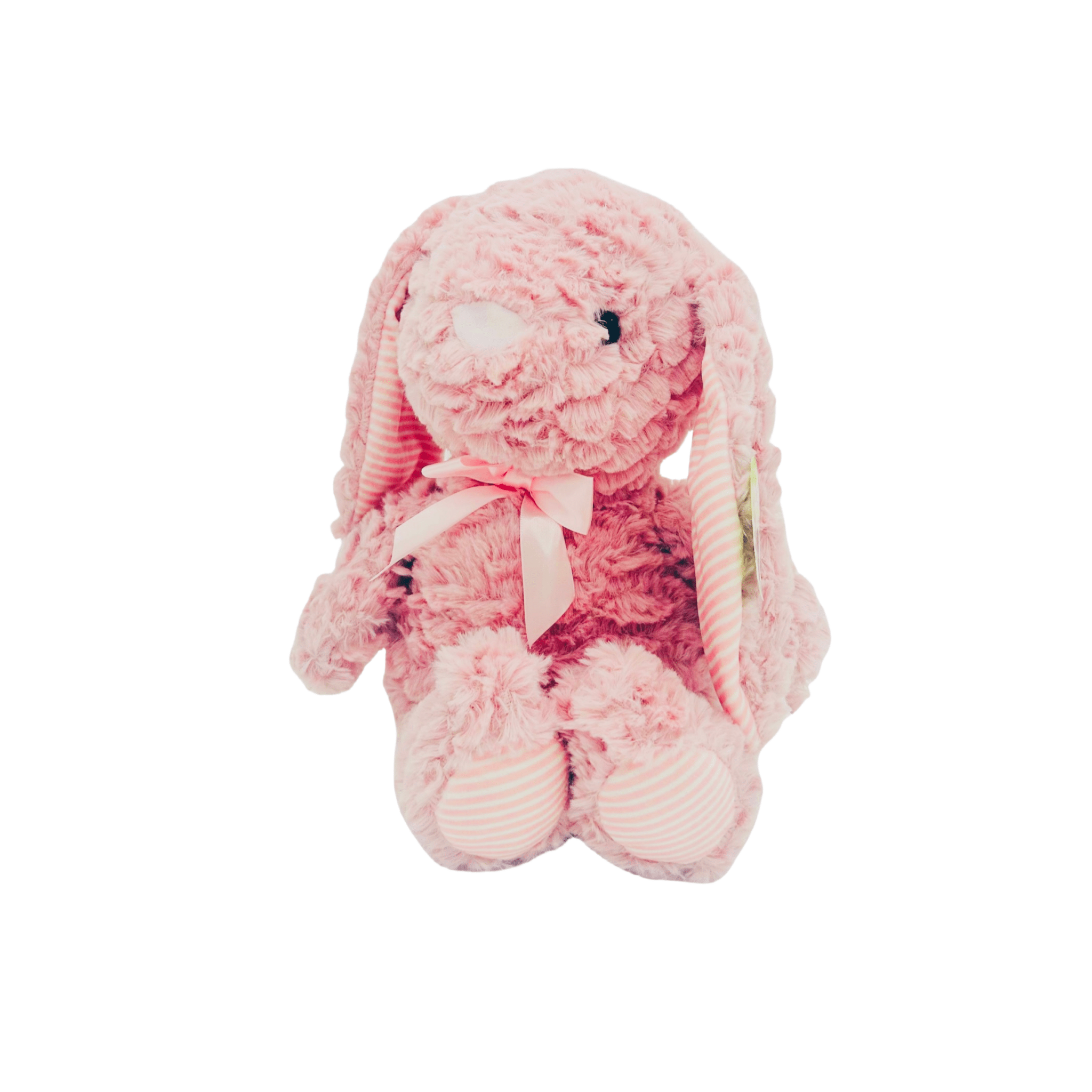 12” Textured Plush Bunnies With Striped Ears - LOW&BEHOLD