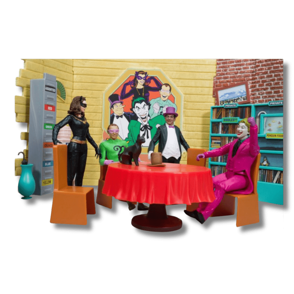 DC Retro Batman 66 Action Figure Villian's Lair Playset - LOW&BEHOLD