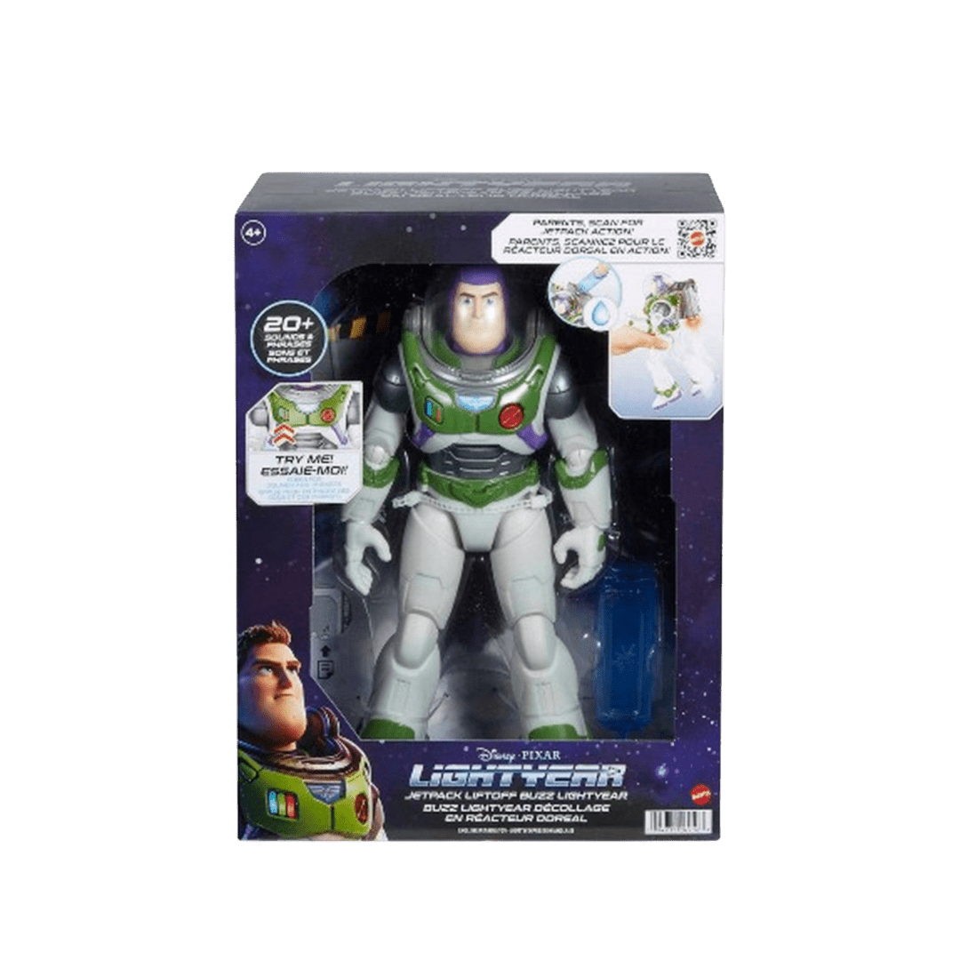 Disney Pixar Lightyear Jetpack Liftoff Buzz Lightyear Action Figure 13” (Jet Pack Blows Steam) - LOW&BEHOLD