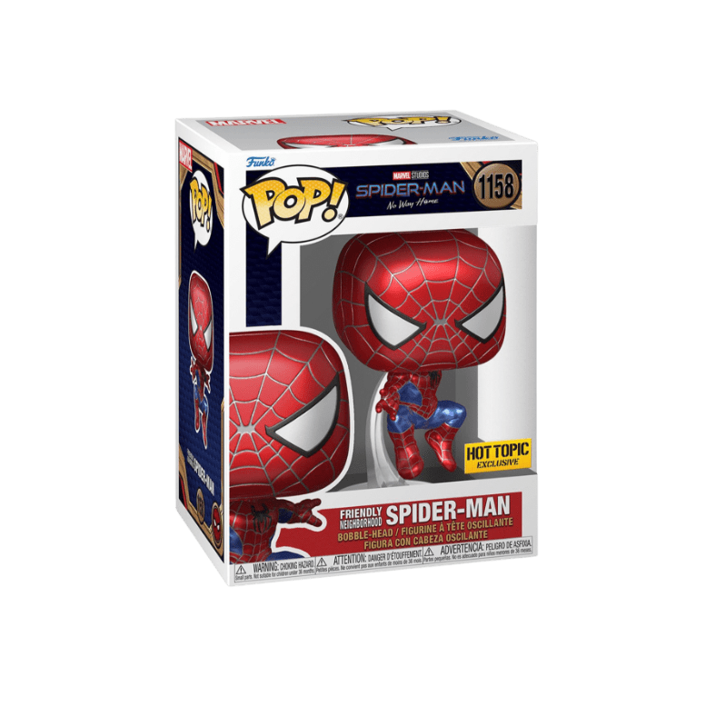 Funko Marvel Metallic Spider-Man: No Way Home Pop! Friendly Neighborhood Spider-Man #1158 Hot Topic Exclusive - LOW&BEHOLD