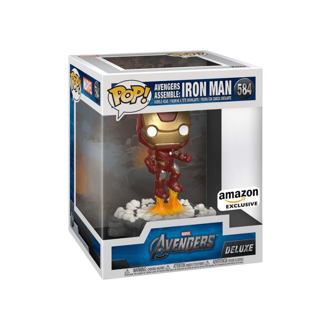 Funko Pop! Deluxe, Marvel: Avengers Assemble Series - Iron Man, Amazon Exclusive - LOW&BEHOLD