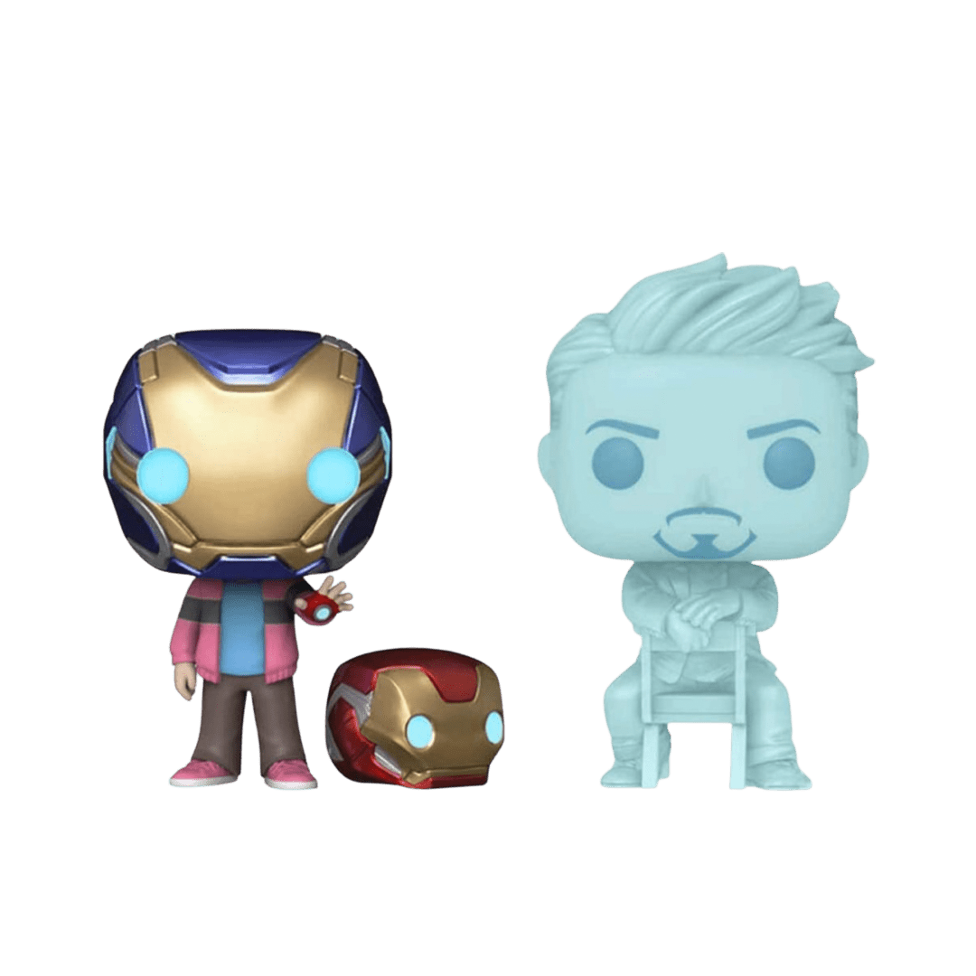 Funko POP! Marvel Avengers Engdame: Morgan Stark and Tony Stark Hologram Glow-In-The-Dark Special Edition Vinyl 2-Pack. - LOW&BEHOLD