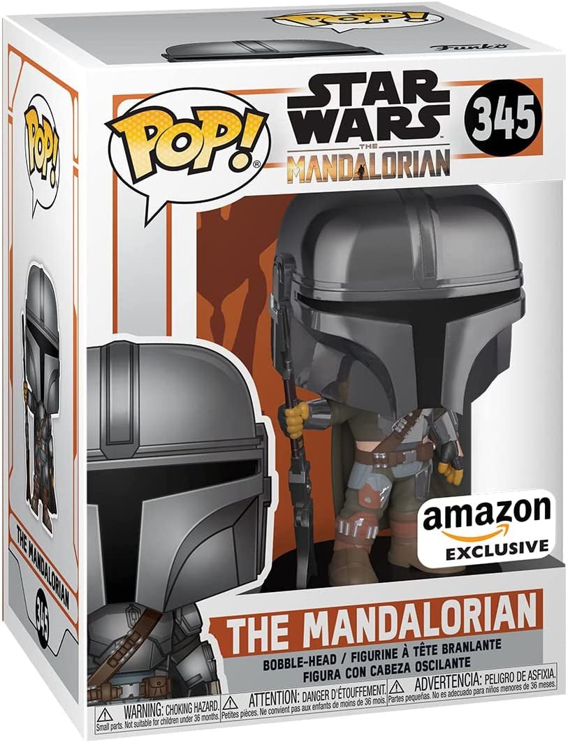 Funko Pop! Star Wars The Mandalorian Mandalorian (Chrome) #345 - LOW&BEHOLD