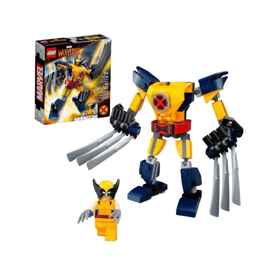 LEGO Marvel Wolverine Mech Armor 76202 Building Kit; Collectible Mech and Minifigure for Wolverine Fans Aged 7+ (141 Pieces) - LOW&BEHOLD