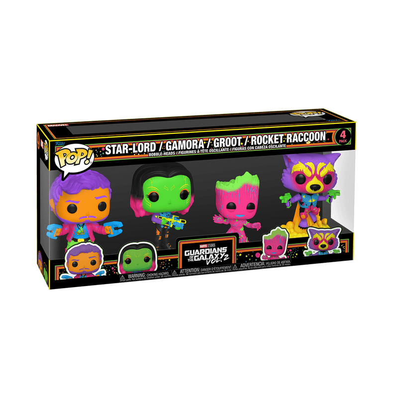 MARVEL POP! GUARDIANS OF THE GALAXY VOL. 2 (BLACK LIGHT) 4-PACK - LOW&BEHOLD