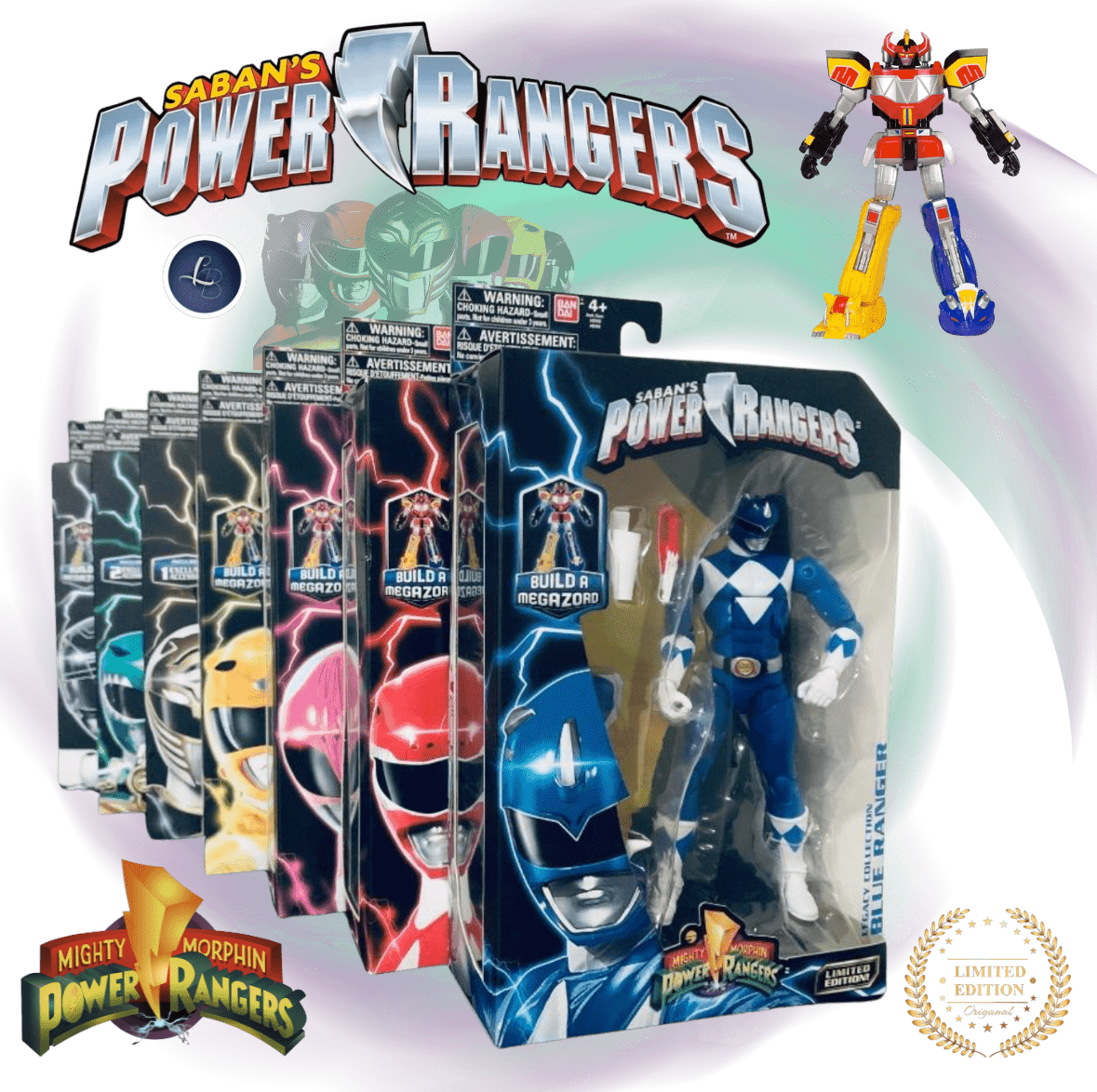 SABAN’S Mighty Morphin Power Rangers (Classic) OG LEGACY COLLECTION ACTION FIGURE SET-MMPR - LOW&BEHOLD