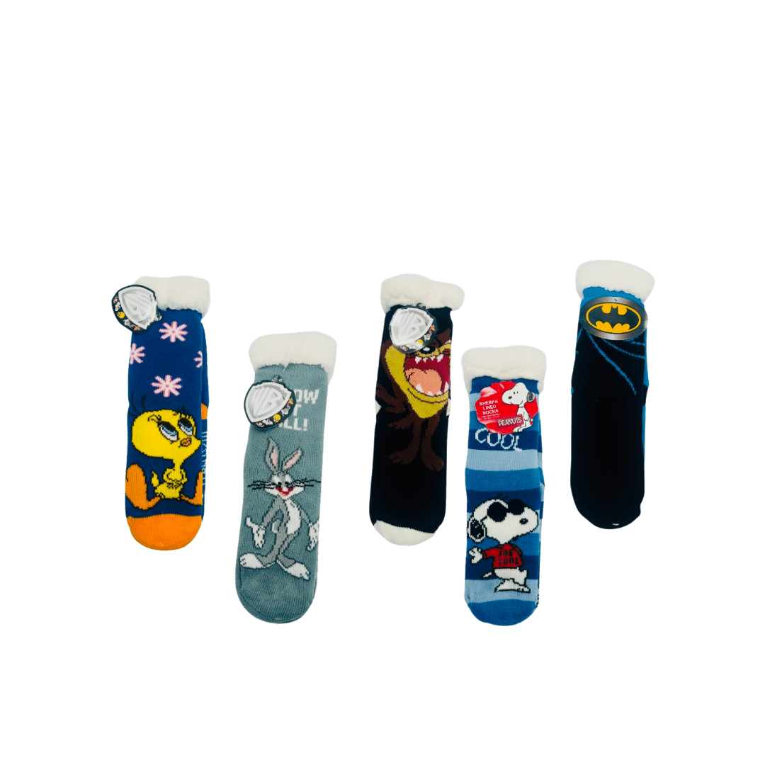 Sherpa Character Socks,Warner Brothers Peanuts, DC  - LOW&BEHOLD
