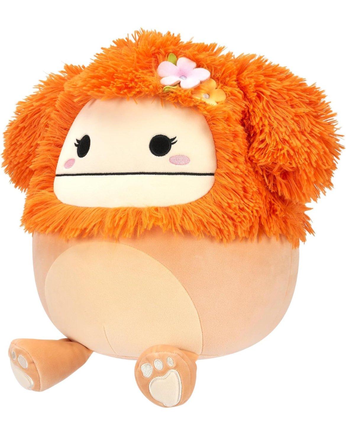 Squishmallows 12” Shasta Peach Bigfoot with Tropical Flower Official Kellytoy - LOW&BEHOLD