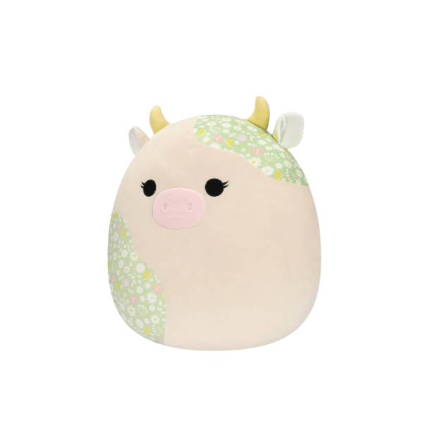 Squishmallows 16” Ada Cream Cow with Green Floral Print Spots Official Jazwares - LOW&BEHOLD