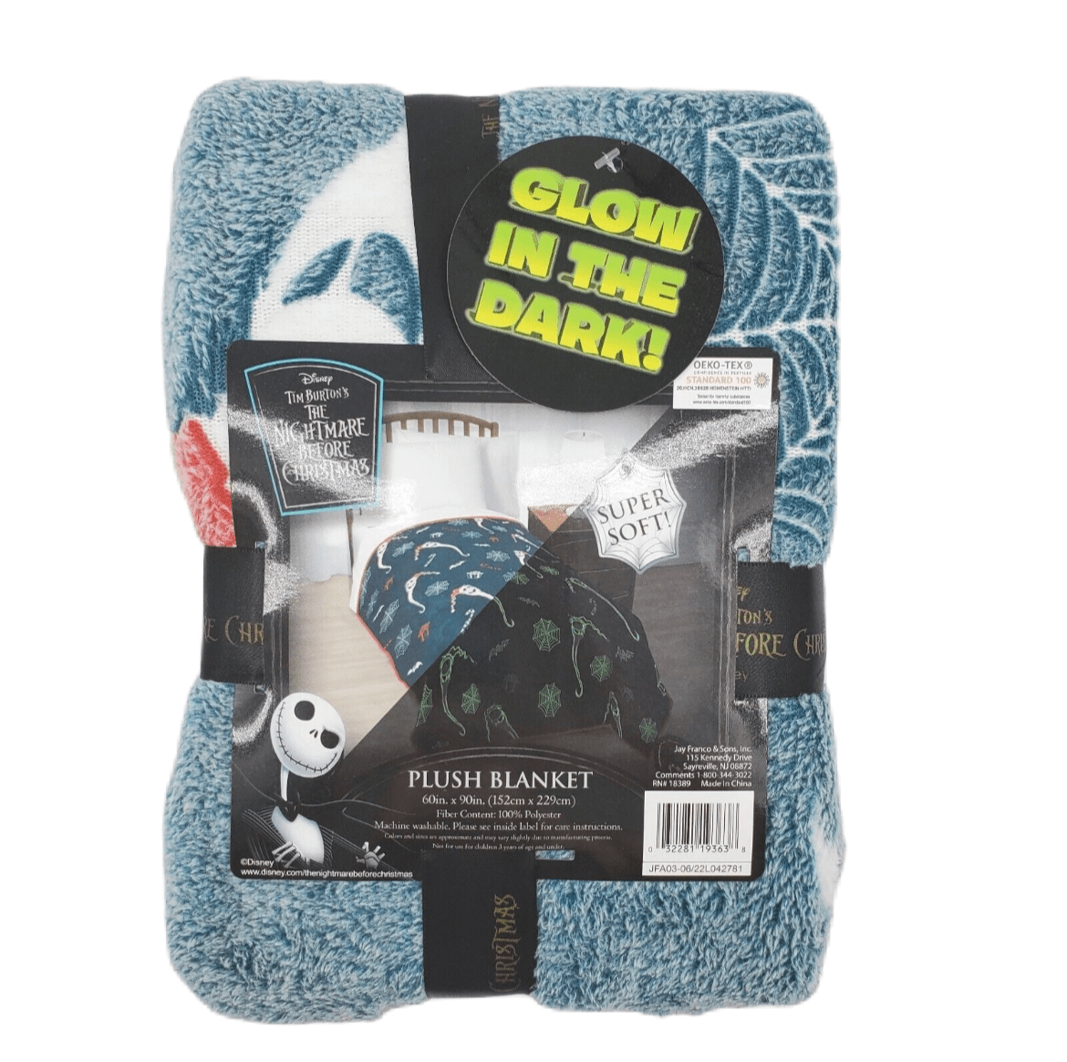 Disney’s The Nightmare Before Christmas Glow in the Dark Plush Blanket - LOW&BEHOLD