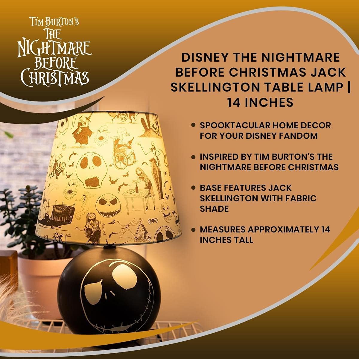 Disney’s The Nightmare Before Christmas Jack Skellington Table Lamp LED Light - LOW&BEHOLD