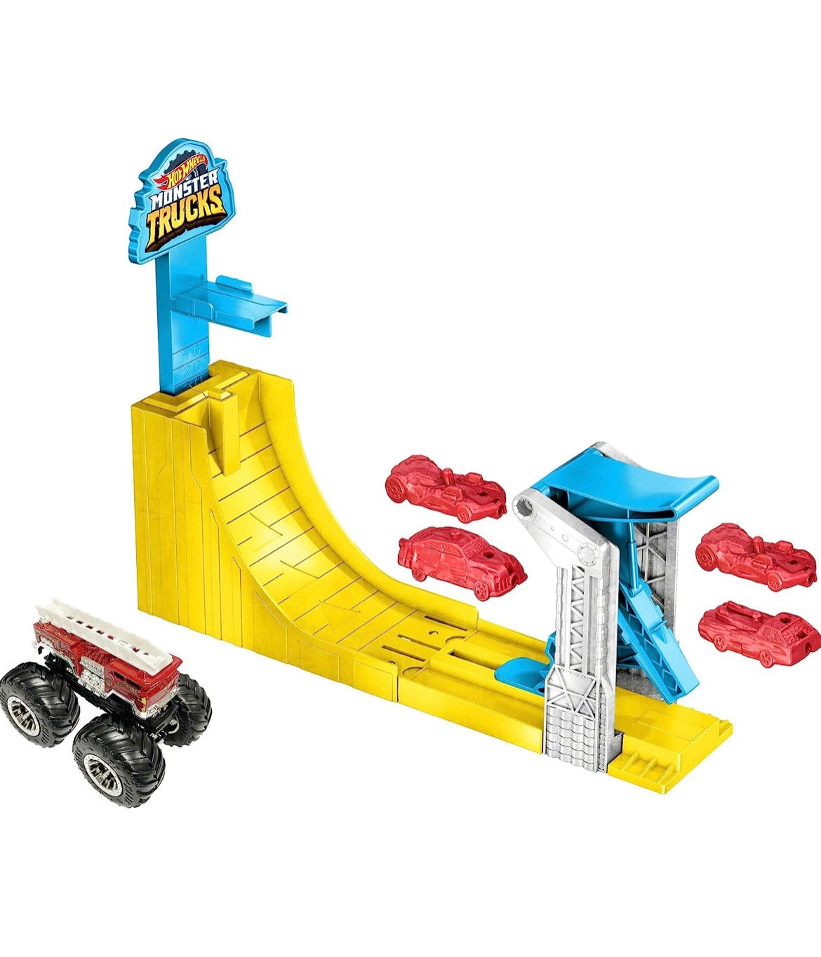 Hot Wheels Monster Trucks Big Air Breakout Play Set With 5 Alarm - LOW&BEHOLD