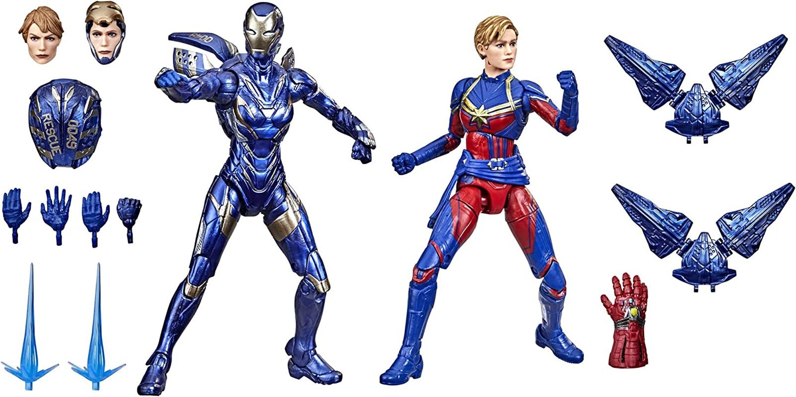 Marvel Legends Series 6-Inch Scale Action Figure Toy Captain and Rescue Armor 2-Pack, Infinity Saga Character, Premium Design, 2 Figures and 12 Accessories (Exclusive) - LOW&BEHOLD