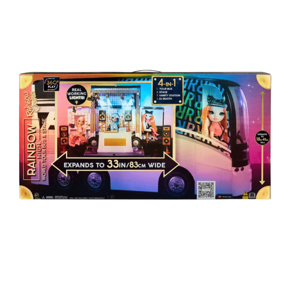 MGA Rainbow High Tentpole Playset Rainbow Vision World Tour Bus - LOW&BEHOLD