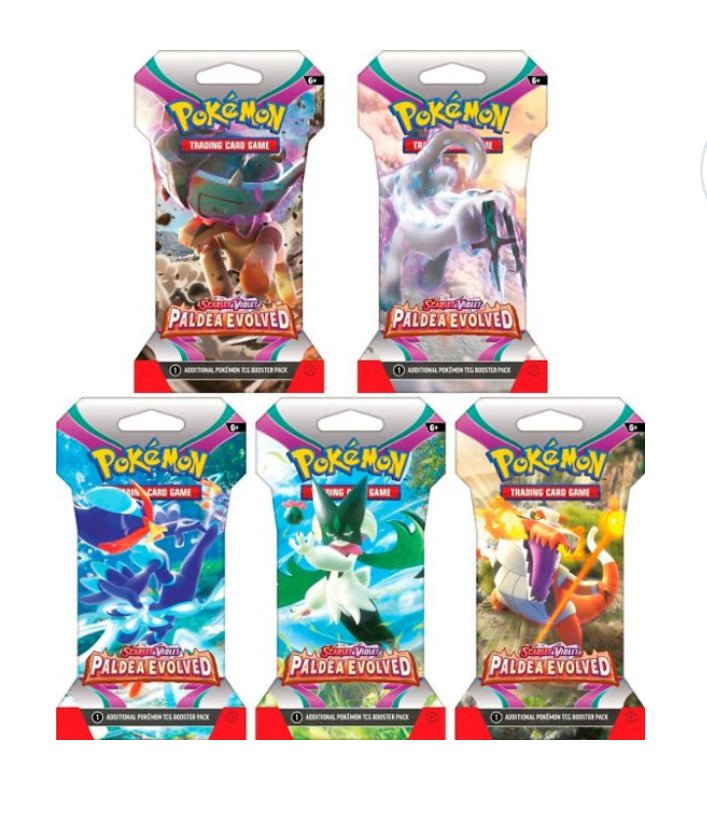 Pokémon - Trading Card Game: Paldea Evolved Sleeved Boosters - Styles May Vary - LOW&BEHOLD