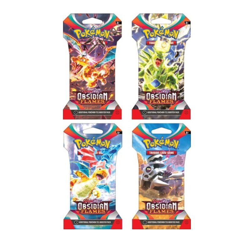 Pokémon - Trading Card Game: Scarlet & Violet —Obsidian Flames Sleeved Booster - Styles May Vary - LOW&BEHOLD