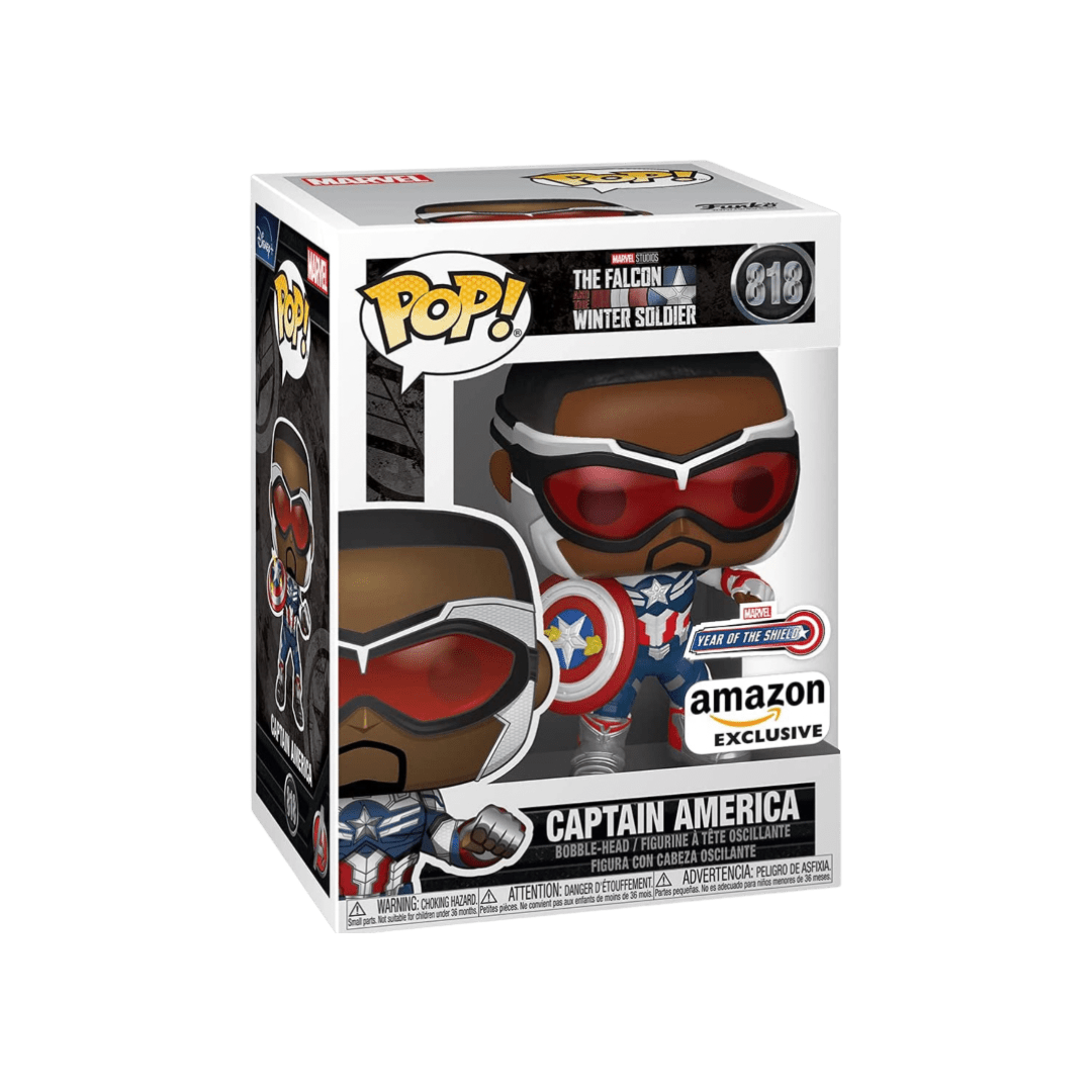 Pop! Marvel: Year of the Shield - Captain America (Sam Wilson) with Shield, Amazon Exclusive - LOW&BEHOLD