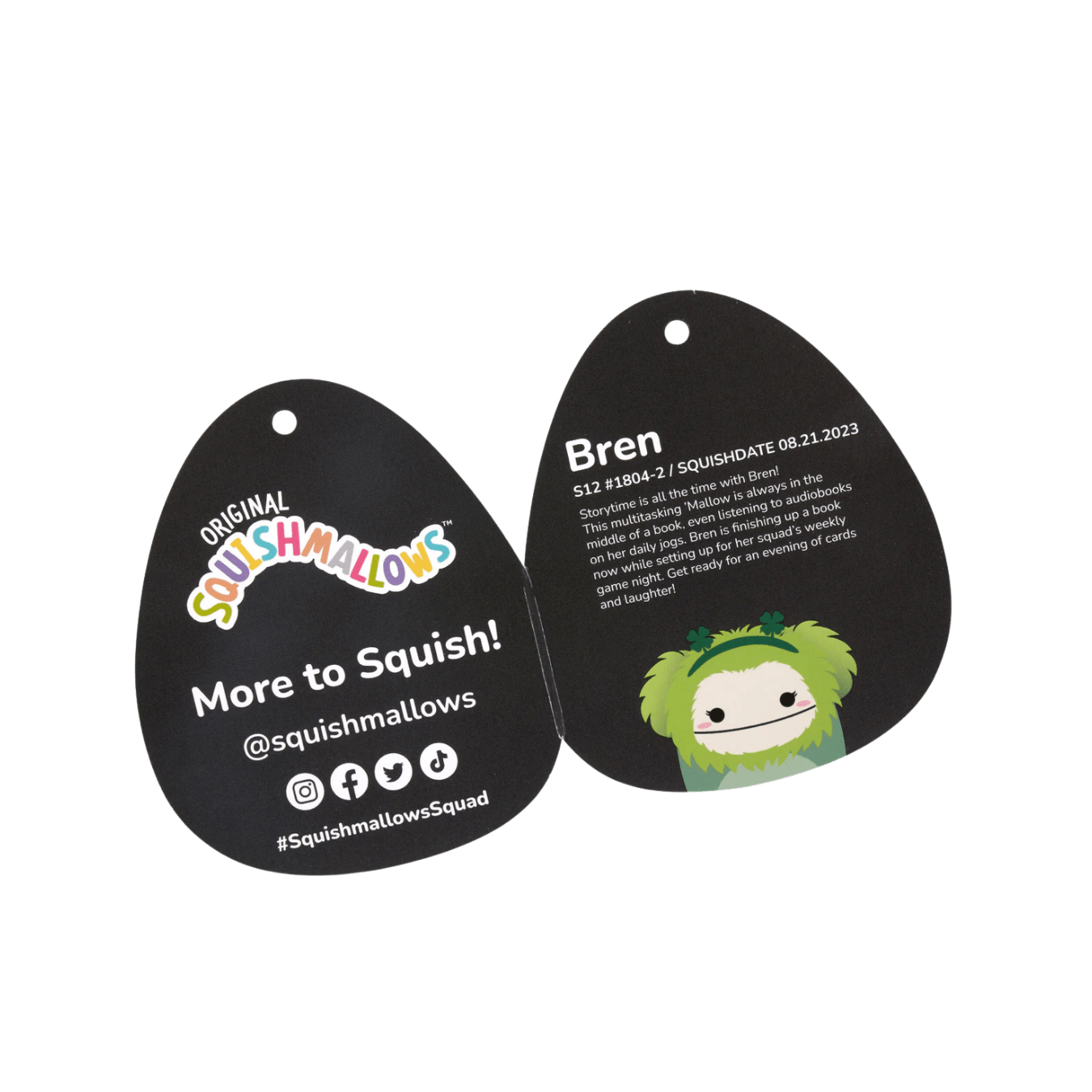 Squishmallows 12” Select Series Bigfoot Bren St. Patrick’s Day - LOW&BEHOLD