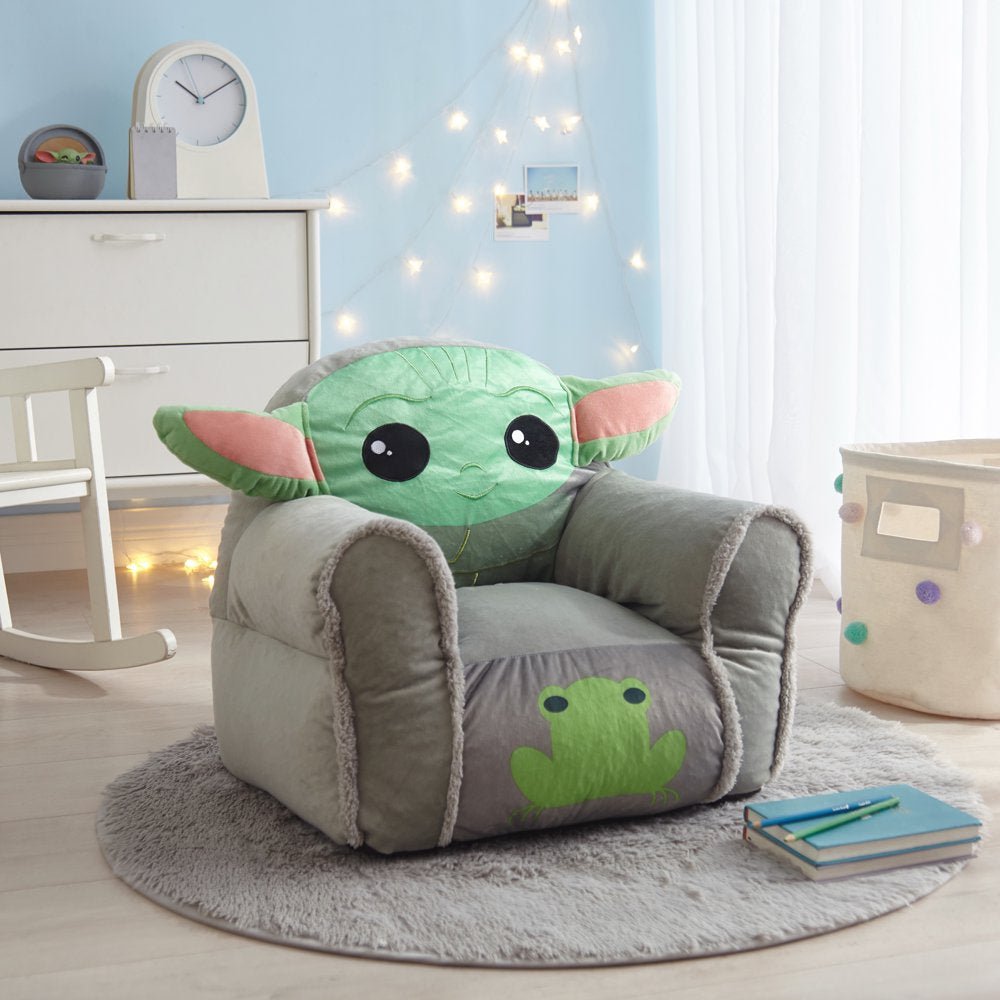 Star Wars The Mandolorian Baby Yoda Figural Bean Chair, Polyester - LOW&BEHOLD